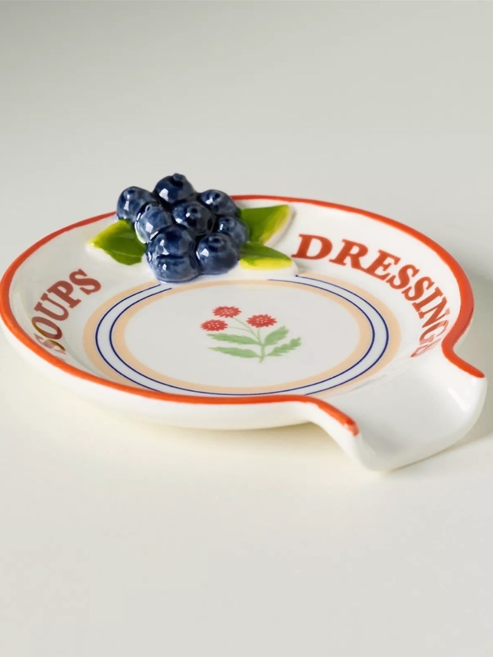 Anthropologie Blueberry Accent Lotta Stoneware Spoon Rest